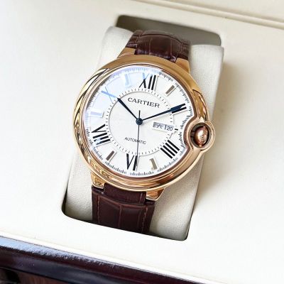 Ballon Bleu de Cartier 44*12mm 316L Steel Citizen Automatic Movement White/Black Face Mineral Glass Men Watch